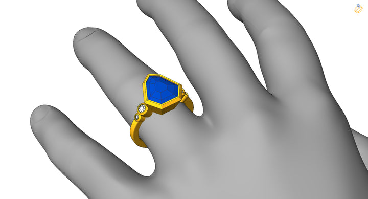 Custom Listing - Tanzanite & Diamond Yellow Gold Ring Sennin Esko Jewelry  Private Listings