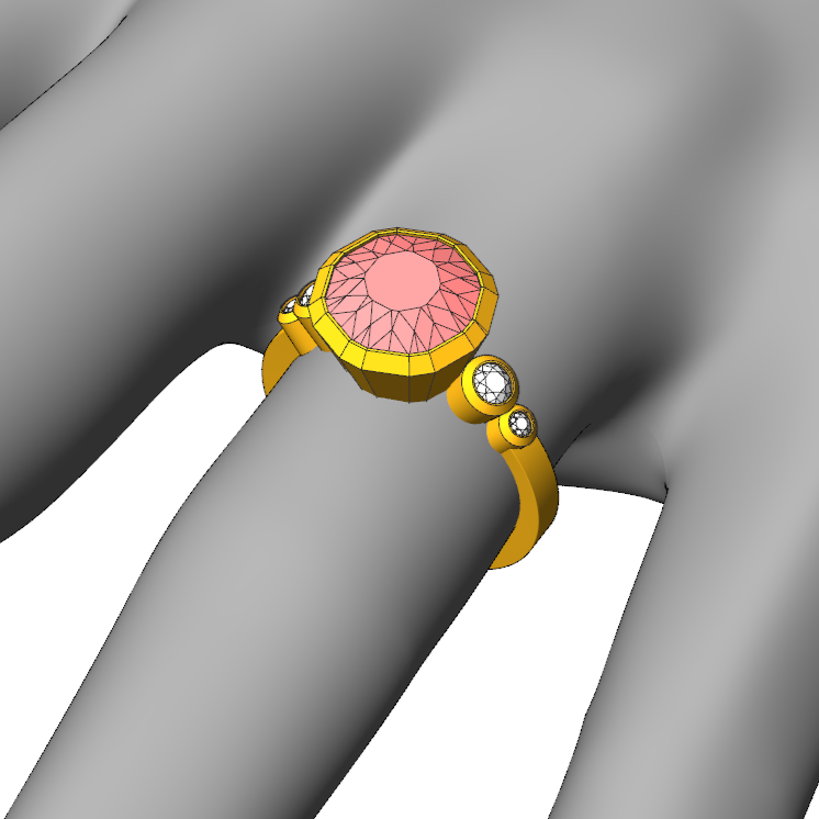 Custom Listing for Jasmine - Pink Tourmaline Multi Bezel Ring Sennin Esko Jewelry  Custom Listing