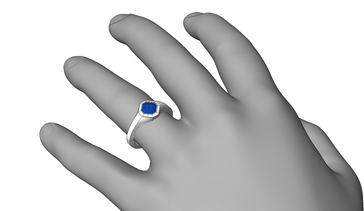 Custom Listing for CJ - Blue Sapphire Signet Ring Sennin Esko Jewelry  Custom Listing