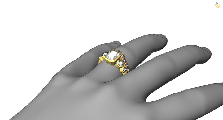 Custom Listing - Moissanite Accent Ring for previous order Sennin Esko Jewelry  Private Listings