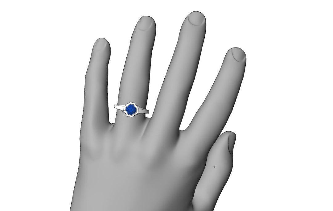 Custom Listing for CJ - Blue Sapphire Signet Ring Sennin Esko Jewelry  Custom Listing