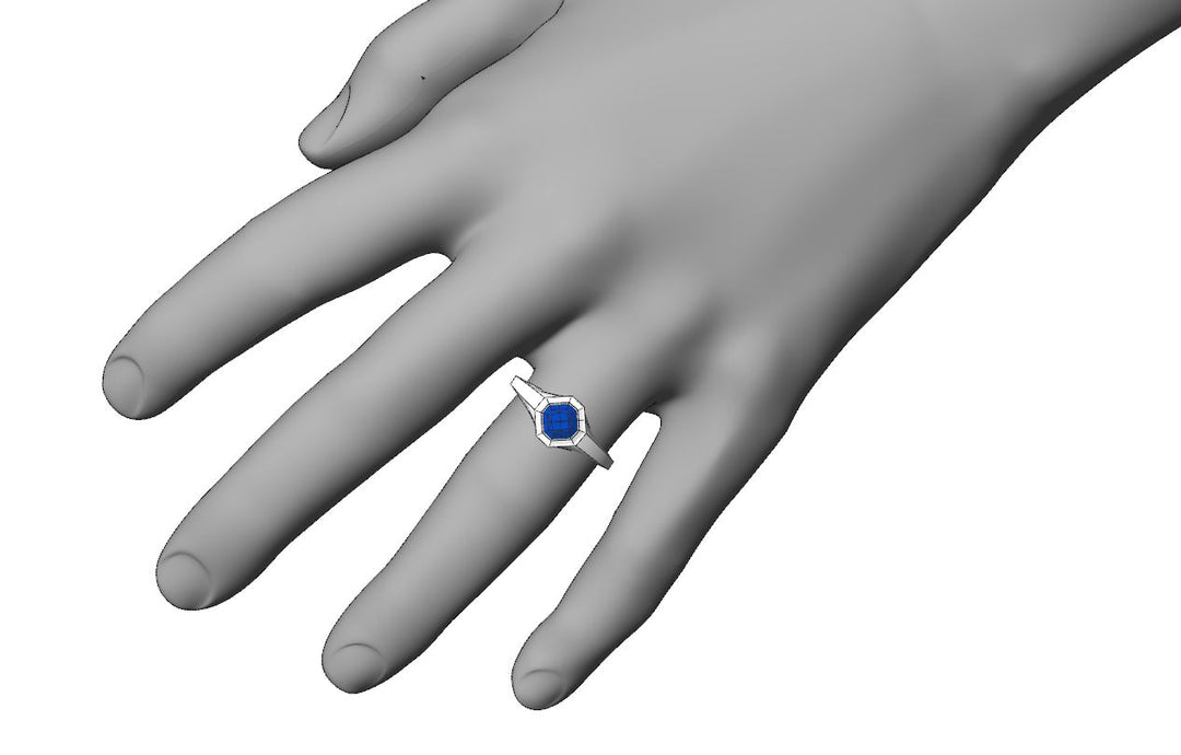 Custom Listing for CJ - Blue Sapphire Signet Ring Sennin Esko Jewelry  Custom Listing