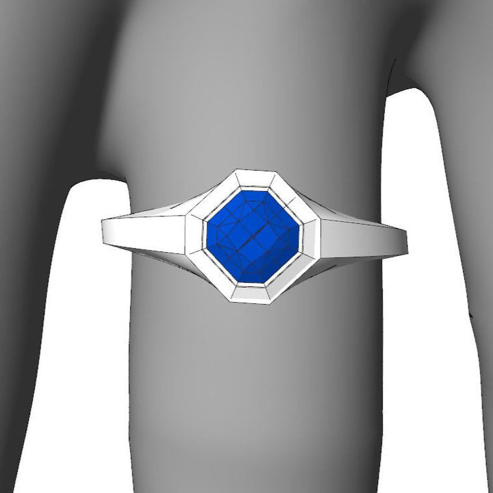 Custom Listing for CJ - Blue Sapphire Signet Ring Sennin Esko Jewelry  Custom Listing