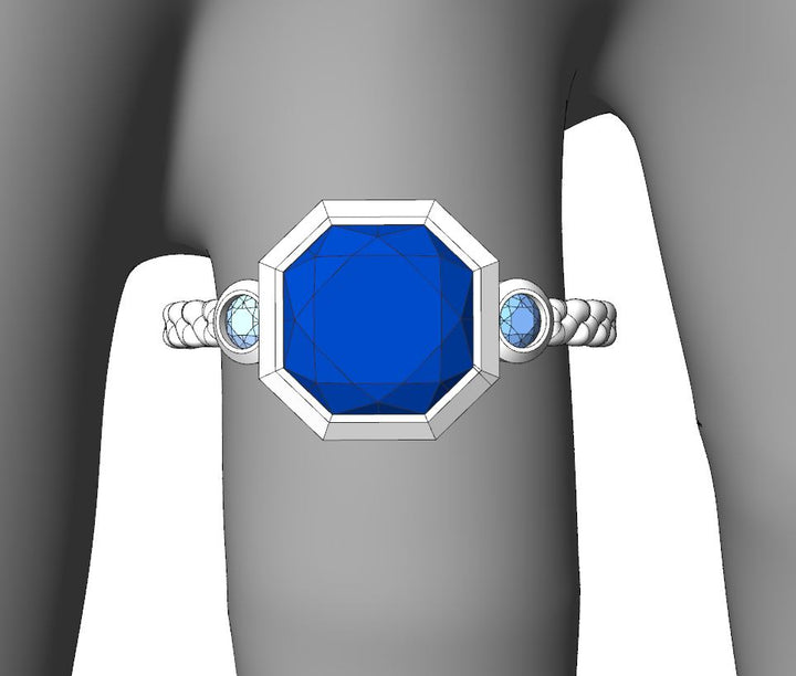 Custom Listing - Tanzanite & Aquamarine Silver Ring Sennin Esko Jewelry  Custom Listing