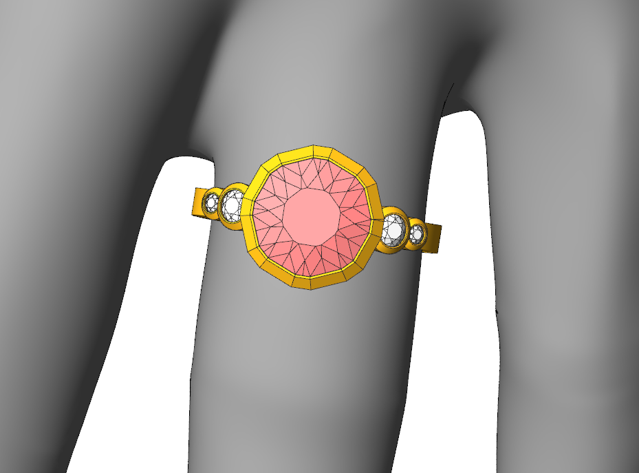 Custom Listing for Jasmine - Pink Tourmaline Multi Bezel Ring Sennin Esko Jewelry  Custom Listing